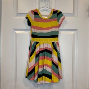 Dot Dot Smile Girls Rainbow Stripe Dress Size 3/4